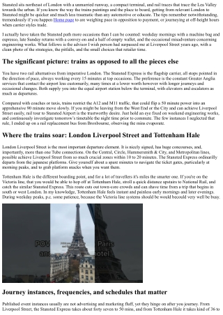 Rail Travel to Stansted Airport: A Complete Guide from Central London