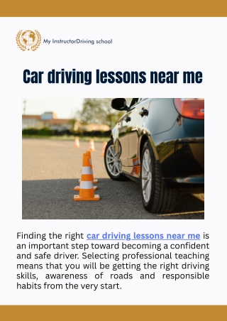 Best car driving lessons near me - My Instructor Driving School