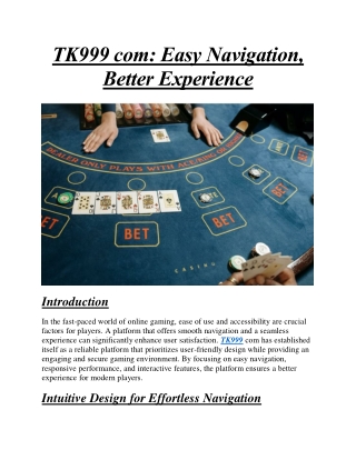 TK999 com Easy Navigation, Better Experience