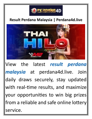 Result Perdana Malaysia Perdana4d.live