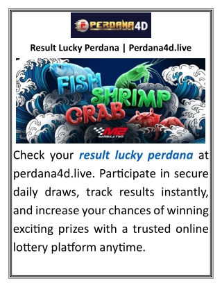 Result Lucky Perdana Perdana4d.live