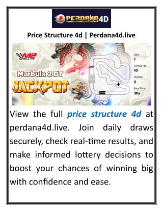 Price Structure 4d Perdana4d.live