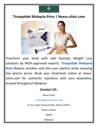Tirzepatide Malaysia Price Nexus-clinic