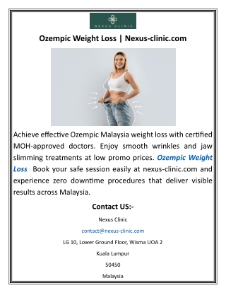 Ozempic Weight Loss Nexus-clinic