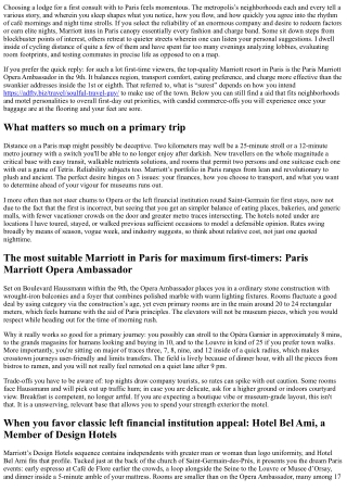 A Local’s Guide to the Best Marriott in Paris for First-Time Visitors