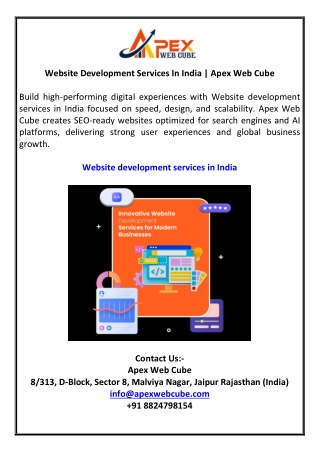 Website Development Services In India | Apex Web Cube