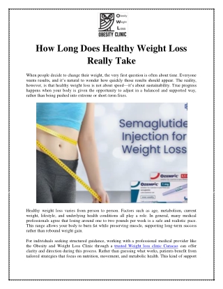 How Long Does Healthy Weight Loss Really Take