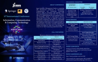 International Conference on Information, Communication and Computing Technology
