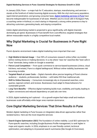 Digital Marketing Services in Pune: Essential Strategies for Business Growth in
