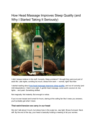 How Head Massage Improves Sleep Quality (and Why I Started Taking It Seriously)