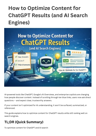 How to Optimize Content for ChatGPT Results (and AI Search Engines)