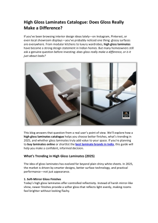 High Gloss Laminates Catalogue Does Gloss Really Make a Difference