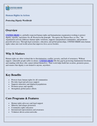 UNITED SIKHS: A Global Force for Humanitarian Service