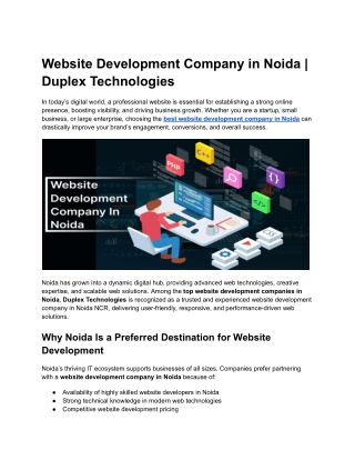 Website Development Company in Noida