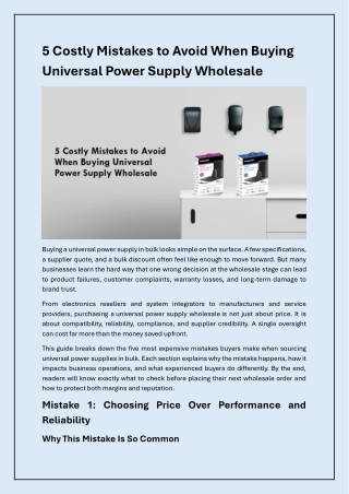 Universal Power Supply Wholesale Buying Guide: 5 Mistakes to Avoid