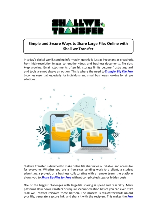 Free Transfer of Large Files – Fast Upload, Secure Delivery
