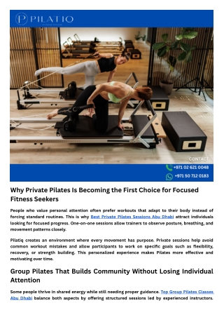 Advanced Pilates Training Abu Dhabi