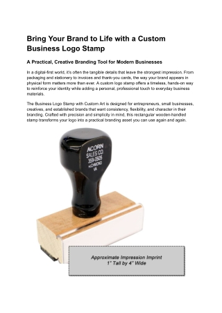 Business Logo Stamp with Custom Art
