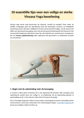 10 essentiële tips voor een veilige en sterke Vinyasa Yoga beoefening
