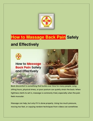 How to Massage Back Pain Safely and Effectively