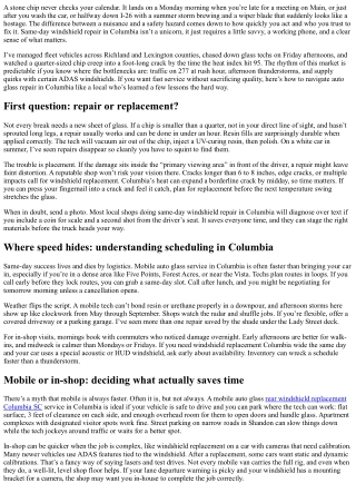 Same-day Windshield Repair in Columbia: How To Get Quick Service