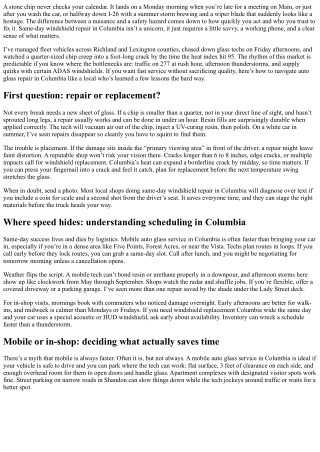 Same-day Windshield Replacement in Columbia: How To Get Quick Service