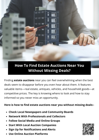 How To Find Estate Auctions Near You Without Missing Deals?