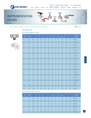 Precision Double-Ferrule Male Branch Tee  Secure Tube to Male Thread Junction