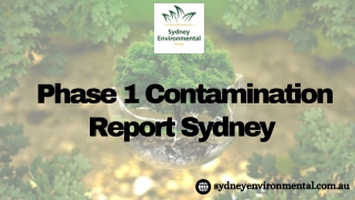 Phase 1 Contamination Report Sydney