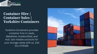 Best Container Hire  Container Sales  Yorkshire Containers