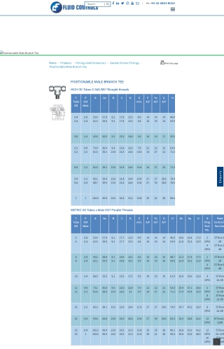 Positionable Male Branch Tee – Double Ferrule Fitting