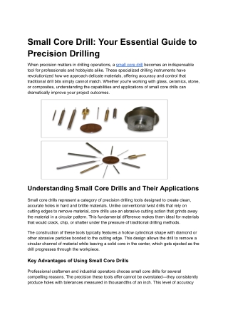 Small Core Drill_ Your Essential Guide to Precision Drilling