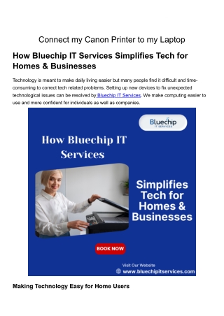 Connect my Canon Printer to my Laptop in USA