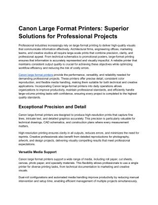 Canon Large Format Printers