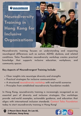Neurodiversity Training in Hong Kong for Inclusive Organizations