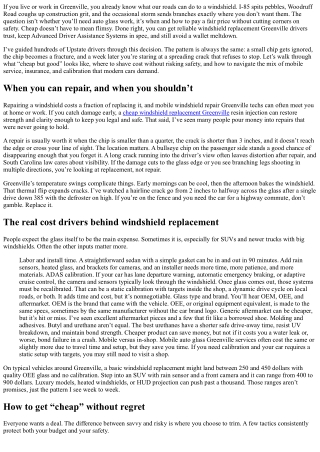 Cheap Windshield Replacement Greenville: Quality Glass on a Budget