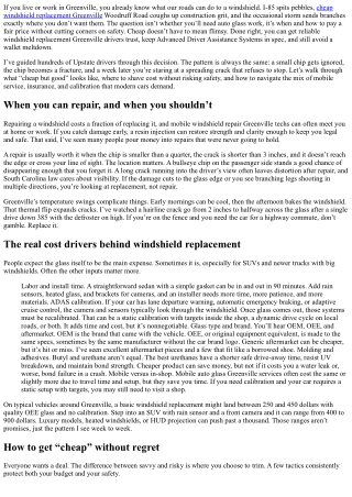 Cheap Windshield Replacement Greenville: Quality Glass on a Budget
