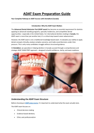 Top Online ADAT Exam Prep for Canadian Students