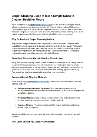 Eco-Friendly Carpet Cleaning Close to Me You Can Trust