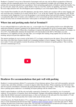 Heathrow Hotel and Parking Packages: Save on Your Terminal five Trip