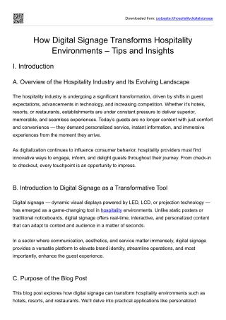 How Digital Signage Transforms Hospitality Environments Tips and Insights