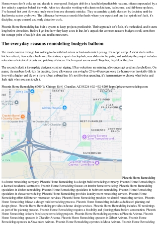 Why Most Remodels Go Over Budget—and How Phoenix Home Remodeling Keeps Costs on