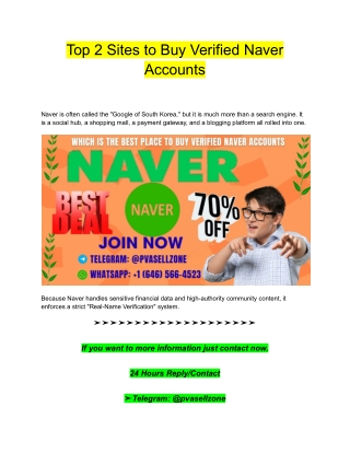 Top 2 Sites to Buy Verified Naver Accounts