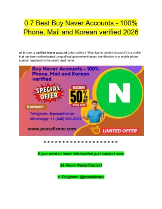 0.7 Best Buy Naver Accounts - 100% Phone, Mail and Korean verified 2026