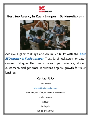 Best Seo Agency In Kuala Lumpur Daikimedia