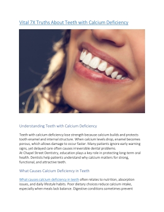 Vital 7X Truths About Teeth with Calcium Deficiency