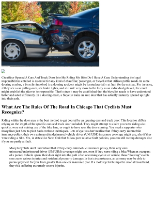 That Is At Mistake For Opening An Automobile Door Into Traffic?