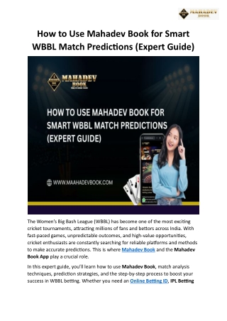 How to Use Mahadev Book for Smart WBBL Match Predictions (Expert Guide)