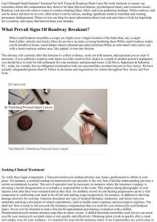 Can I Sue For Minor Injuries? Payment For Soft Cells & Roadway Rash Instances