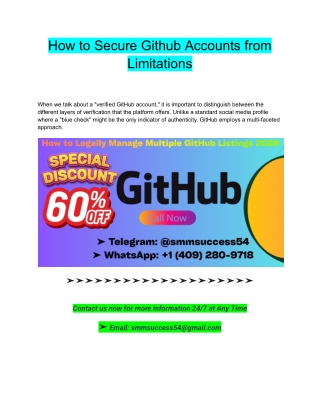 How to Secure Github Accounts from Limitations
